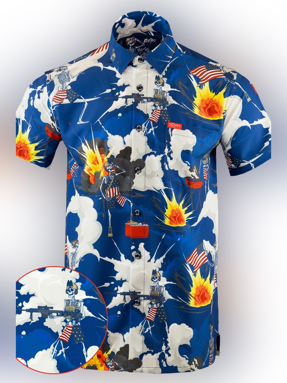 NWT Me And The Boyz Men’s Retro Rifle Button Down | Size 2XL